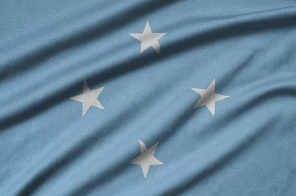 Micronesia Flag Depicted Sports Cloth Fabric Many Folds Sport Team — Stock Photo, Image