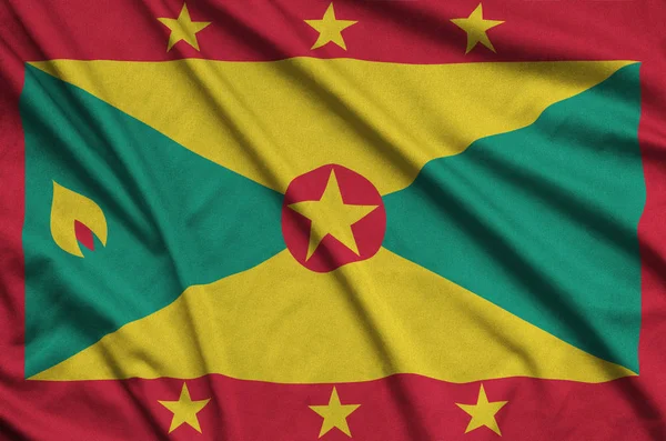 Grenada Flag Depicted Sports Cloth Fabric Many Folds Sport Team — Stock Photo, Image