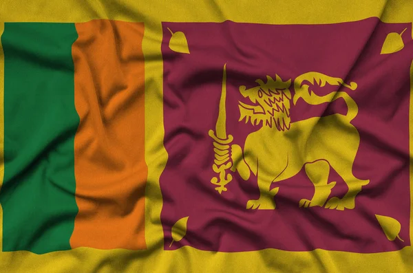 Bandera Sri Lanka Representa Tejido Tela Deportiva Con Muchos Pliegues — Foto de Stock