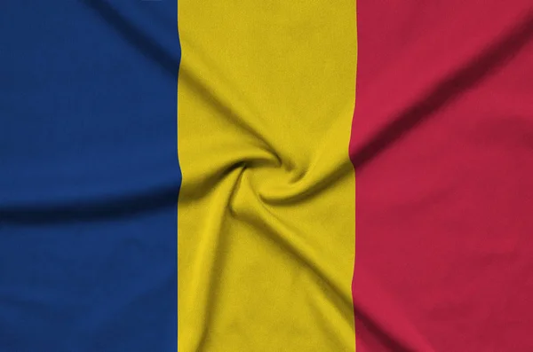 Vlag Van Tsjaad Afgebeeld Een Sport Doek Stof Met Vele — Stockfoto
