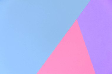 Doku arka planını moda pastel renkler. Pembe, mor ve mavi geometrik desen kağıtları. en az soyut.
