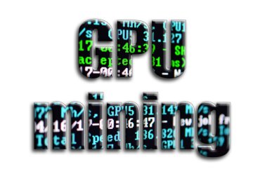 GPU incelemesi. Yazıt cryptocurrency araştırma yazılım ekran gösteriyor fotoğrafçılığın bir dokusu vardır.