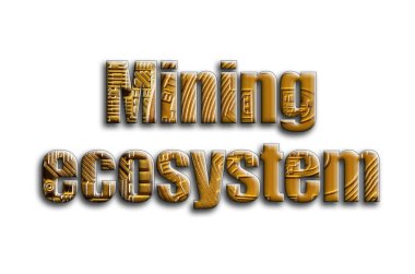 Ekosistem madencilik. Yazıt birkaç bitcoins tasvir fotoğrafçılığın bir dokusu vardır.