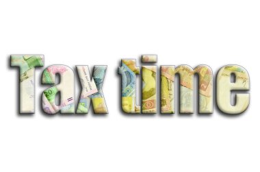 Vergi zamanı. Yazıt fotoğrafçılığın bir sürü Ukraynalı para fatura tasvir bir dokusu vardır.