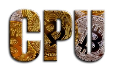 CPU. Yazıt birkaç bitcoins tasvir fotoğrafçılığın bir dokusu vardır.