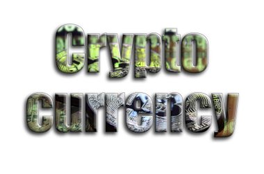 Kripto para birimi. Bir doku bir grafik hızlandırıcı ekran kartı üzerinde birkaç bitcoins tasvir fotoğrafçılığın yazıt vardır.