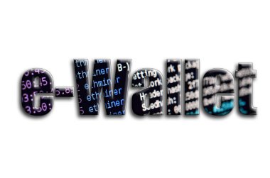 e-cüzdan. Yazıt cryptocurrency araştırma yazılım ekran gösteriyor fotoğrafçılığın bir dokusu vardır.