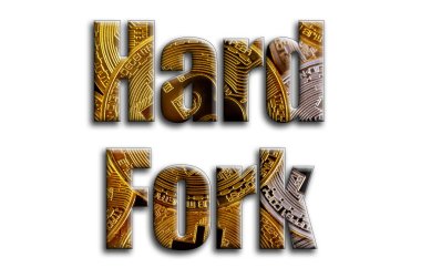 Sabit çatal. Yazıt birkaç bitcoins tasvir fotoğrafçılığın bir dokusu vardır.