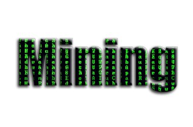 Madencilik. Yazıt yeşil arıza sembolleri gösteriyor fotoğrafçılığın bir dokusu vardır.