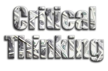 Eleştirel düşünme. Yazıt gösteriyor bize para bir sürü fotoğraf bir dokusu vardır.