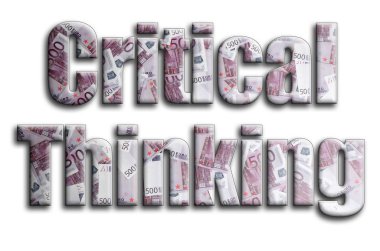 Eleştirel düşünme. Yazıt fotoğrafçılığın bir sürü 500 euro para fatura tasvir bir dokusu vardır.