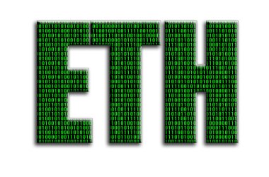 ETH. Yazıt yeşil ikili kod tasvir fotoğrafçılığın bir dokusu vardır.