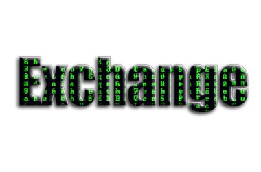 Exchange. Yazıt yeşil arıza sembolleri gösteriyor fotoğrafçılığın bir dokusu vardır.