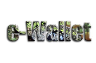 e-cüzdan. Bir doku bir grafik hızlandırıcı ekran kartı üzerinde birkaç bitcoins tasvir fotoğrafçılığın yazıt vardır.