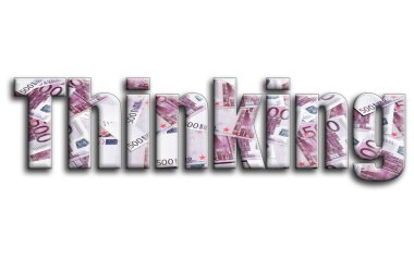 Düşünme. Yazıt fotoğrafçılığın bir sürü 500 euro para fatura tasvir bir dokusu vardır.