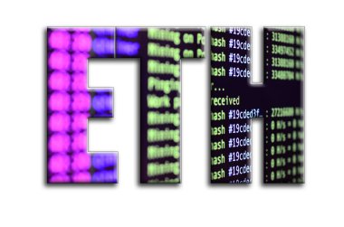 ETH. Yazıt cryptocurrency araştırma yazılım ekran gösteriyor fotoğrafçılığın bir dokusu vardır.