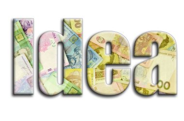 Fikir. Yazıt fotoğrafçılığın bir sürü Ukraynalı para fatura tasvir bir dokusu vardır.