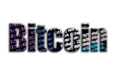 Bitcoin. Yazıt cryptocurrency araştırma yazılım ekran gösteriyor fotoğrafçılığın bir dokusu vardır.