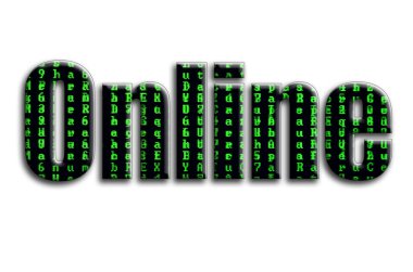 Online. Yazıt yeşil arıza sembolleri gösteriyor fotoğrafçılığın bir dokusu vardır.