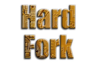 Sabit çatal. Yazıt birkaç bitcoins tasvir fotoğrafçılığın bir dokusu vardır.