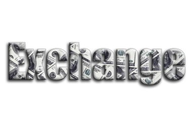 Exchange. Yazıt gösteriyor bize para bir sürü fotoğraf bir dokusu vardır.