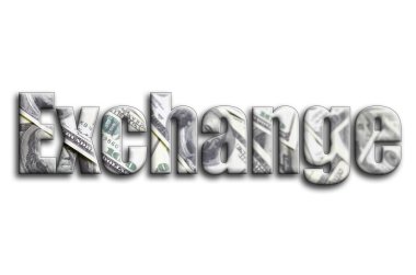 Exchange. Yazıt gösteriyor bize para bir sürü fotoğraf bir dokusu vardır.