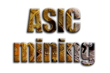 ASIC incelemesi. Yazıt birkaç bitcoins tasvir fotoğrafçılığın bir dokusu vardır.