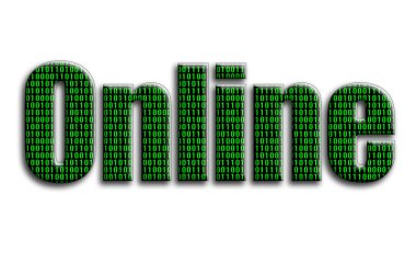 Online. Yazıt yeşil ikili kod tasvir fotoğrafçılığın bir dokusu vardır.