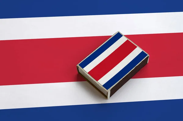 Прапор Коста Ріка Показана Matchbox Лежить Великих Прапор — стокове фото