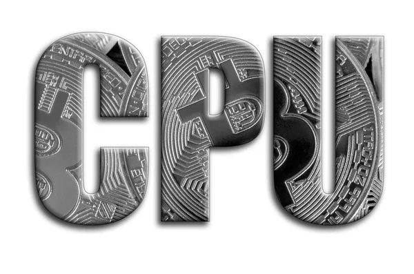 CPU. Yazıt birkaç gümüş bitcoins tasvir fotoğrafçılığın bir dokusu vardır.