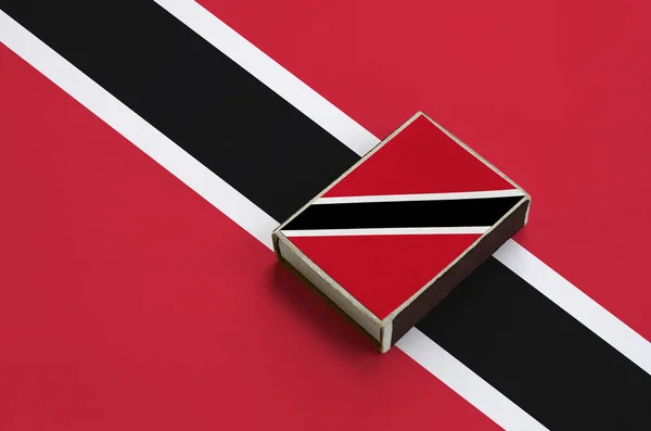 Vlag Van Trinidad Tobago Afgebeeld Een Luciferdoosje Dat Een Grote — Stockfoto