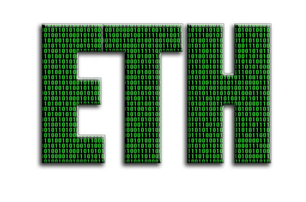 ETH. Yazıt yeşil ikili kod tasvir fotoğrafçılığın bir dokusu vardır.