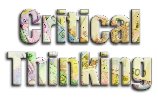 Eleştirel düşünme. Yazıt fotoğrafçılığın bir sürü Ukraynalı para fatura tasvir bir dokusu vardır.