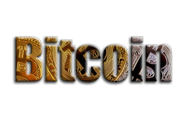 Bitcoin Inscription Une Texture Photographie Qui Représente Plusieurs Bitcoins — Photo