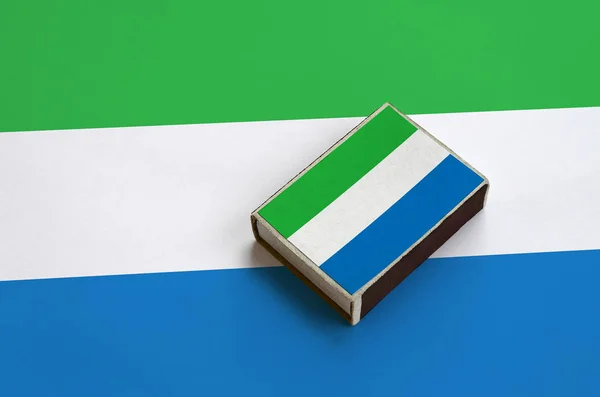 Bandiera Della Sierra Leone Raffigurata Una Scatola Fiammiferi Che Giace — Foto Stock
