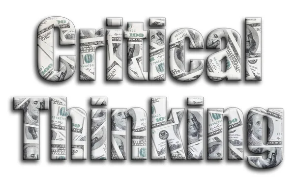 Eleştirel düşünme. Yazıt gösteriyor bize para bir sürü fotoğraf bir dokusu vardır.