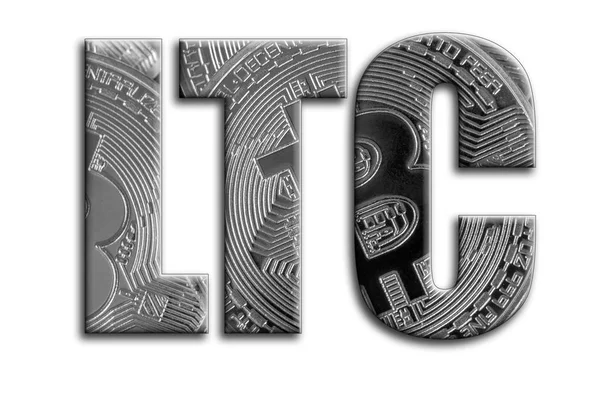LTC. Yazıt birkaç gümüş bitcoins tasvir fotoğrafçılığın bir dokusu vardır.