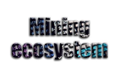 Ekosistem madencilik. Yazıt cryptocurrency araştırma yazılım ekran gösteriyor fotoğrafçılığın bir dokusu vardır.