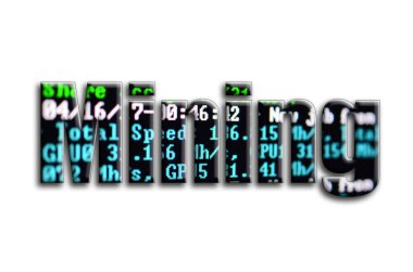 Madencilik. Yazıt cryptocurrency araştırma yazılım ekran gösteriyor fotoğrafçılığın bir dokusu vardır.