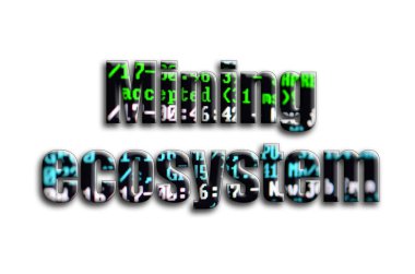 Ekosistem madencilik. Yazıt cryptocurrency araştırma yazılım ekran gösteriyor fotoğrafçılığın bir dokusu vardır.