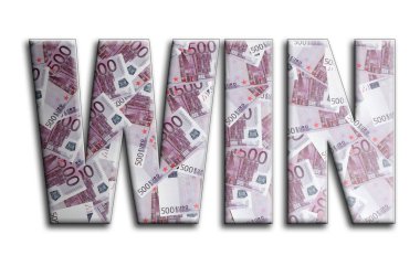 Kazanmak. Yazıt fotoğrafçılığın bir sürü 500 euro para fatura tasvir bir dokusu vardır.