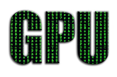 GPU. Yazıt yeşil arıza sembolleri gösteriyor fotoğrafçılığın bir dokusu vardır.