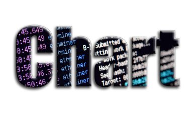 Grafik. Yazıt cryptocurrency araştırma yazılım ekran gösteriyor fotoğrafçılığın bir dokusu vardır.