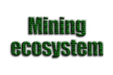 Ekosistem madencilik. Yazıt yeşil ikili kod tasvir fotoğrafçılığın bir dokusu vardır.