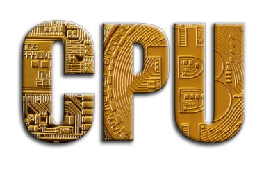 CPU. Yazıt birkaç bitcoins tasvir fotoğrafçılığın bir dokusu vardır.