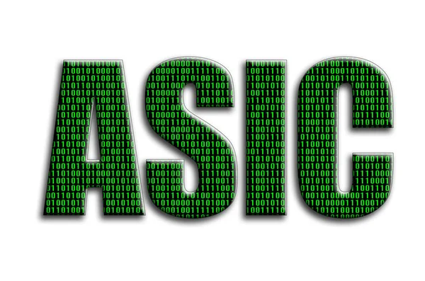 ASIC. Yazıt yeşil ikili kod tasvir fotoğrafçılığın bir dokusu vardır.