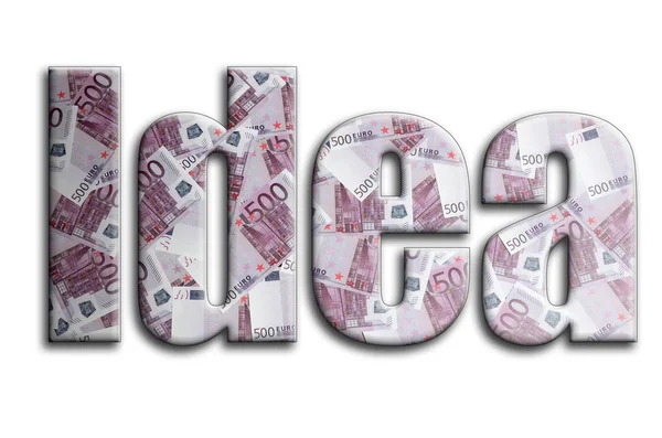 Fikir. Yazıt fotoğrafçılığın bir sürü 500 euro para fatura tasvir bir dokusu vardır.