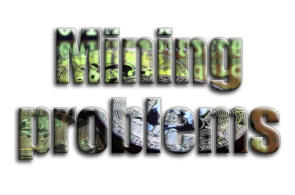 Araştırma sorunları. Bir doku bir grafik hızlandırıcı ekran kartı üzerinde birkaç bitcoins tasvir fotoğrafçılığın yazıt vardır.