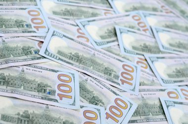 Çok sayıda bize para orta mavi bir şerit ile yeni bir tasarım. Üstten görünüm.