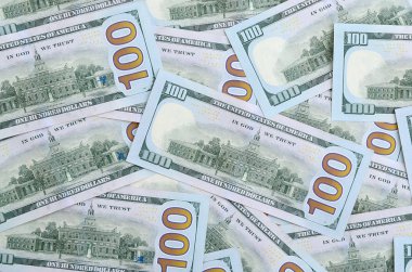 Çok sayıda bize para orta mavi bir şerit ile yeni bir tasarım. Üstten görünüm.